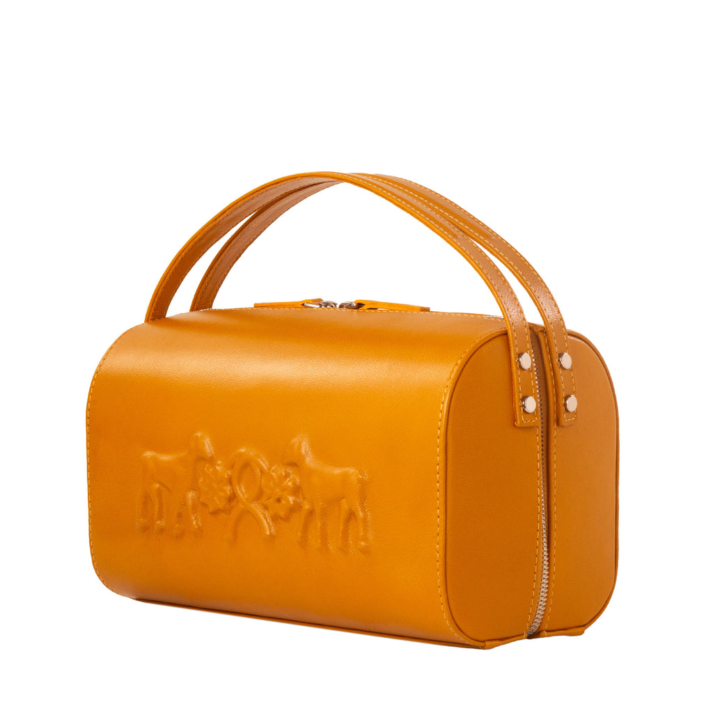 Luxury Italian Leather Yellow Spring Lambs Handbag