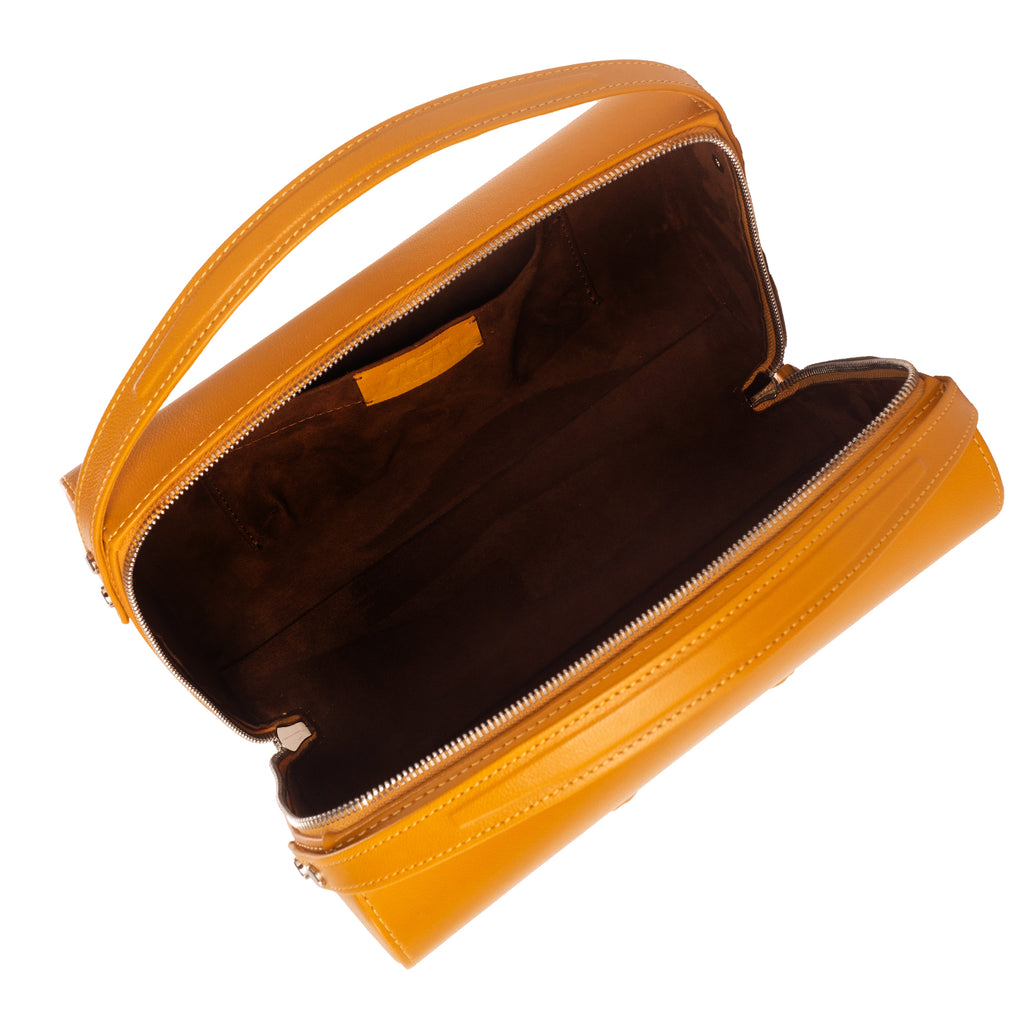 Luxury Italian Leather Yellow Spring Lambs Handbag