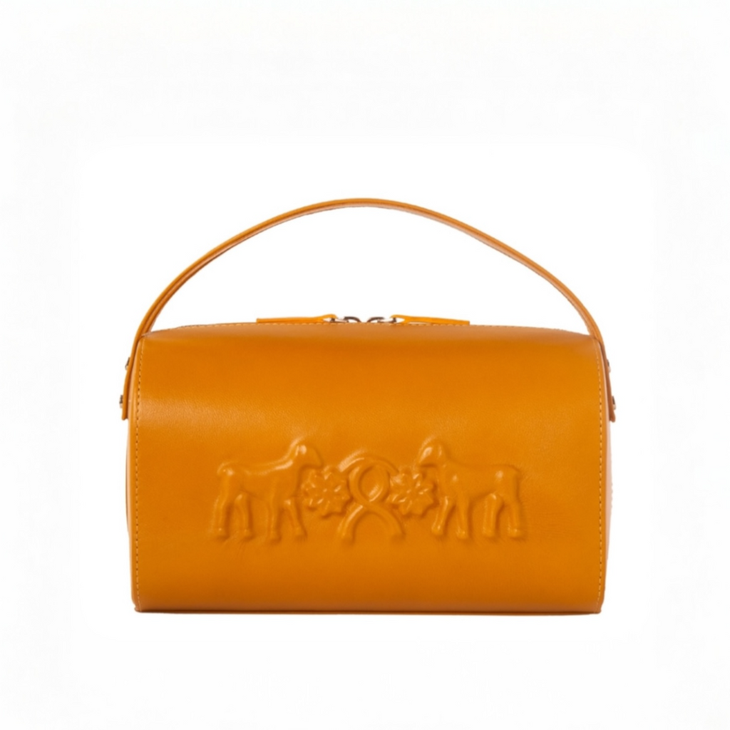 Luxury Italian Leather Yellow Spring Lambs Handbag