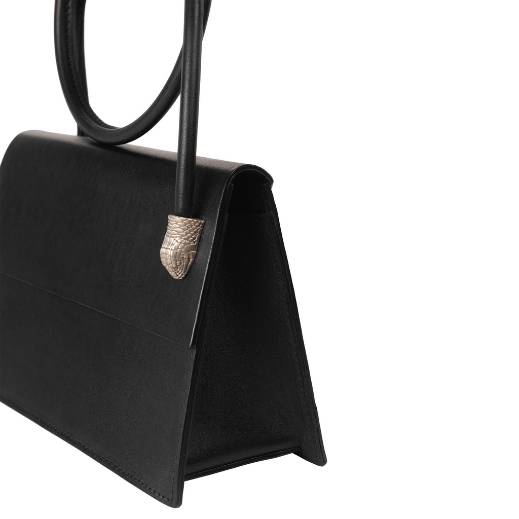 Black Snake Handle Bag